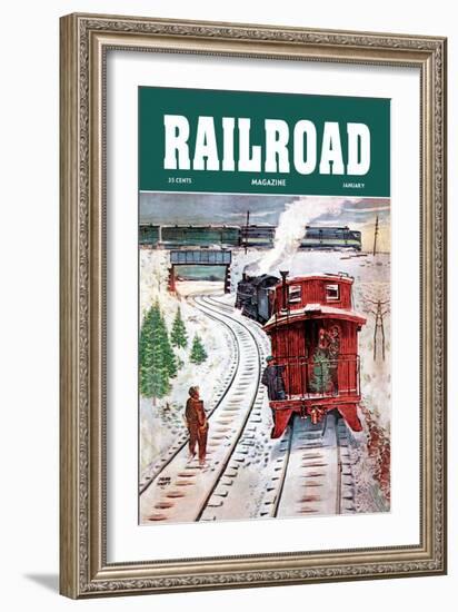 Railroad Magazine: December Trains, 1951-null-Framed Art Print