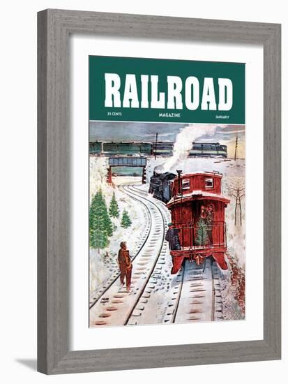 Railroad Magazine: December Trains, 1951-null-Framed Art Print