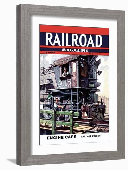 Railroad Magazine: Engine Cabs, 1943-null-Framed Art Print