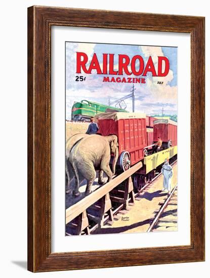 Railroad Magazine: The Circus on the Tracks, 1946-null-Framed Art Print