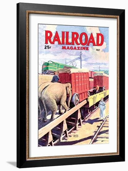 Railroad Magazine: The Circus on the Tracks, 1946-null-Framed Art Print