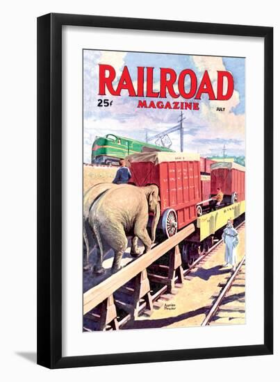 Railroad Magazine: The Circus on the Tracks, 1946-null-Framed Art Print