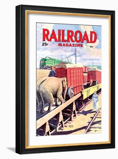 Railroad Magazine: The Circus on the Tracks, 1946-null-Framed Art Print