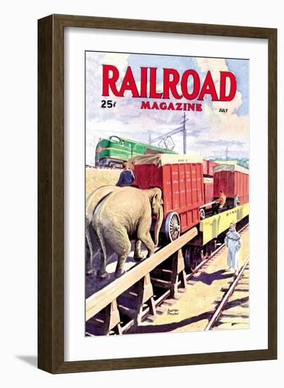 Railroad Magazine: The Circus on the Tracks, 1946-null-Framed Art Print