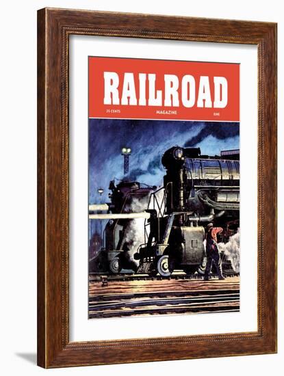 Railroad Magazine: Through the Night, 1950-null-Framed Art Print