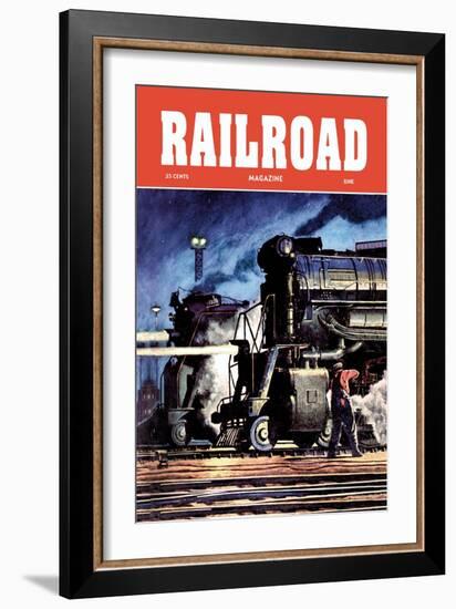 Railroad Magazine: Through the Night, 1950-null-Framed Art Print