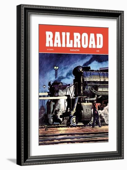 Railroad Magazine: Through the Night, 1950-null-Framed Art Print