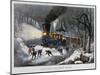Railroad Snow Scene, 1872-Currier & Ives-Mounted Giclee Print