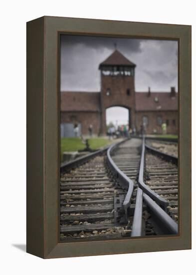 Railroad Tracks Leading into KL Auschwitz II-Jon Hicks-Framed Premier Image Canvas