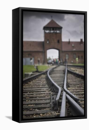 Railroad Tracks Leading into KL Auschwitz II-Jon Hicks-Framed Premier Image Canvas