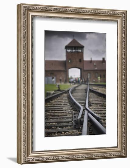 Railroad Tracks Leading into KL Auschwitz II-Jon Hicks-Framed Photographic Print