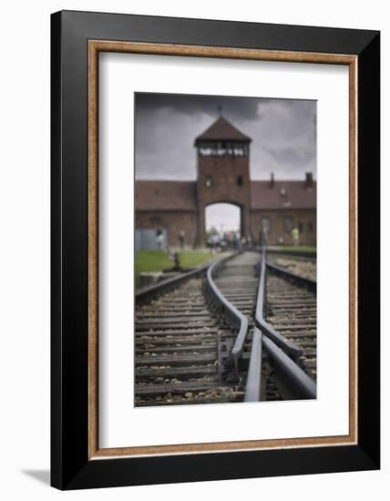 Railroad Tracks Leading into KL Auschwitz II-Jon Hicks-Framed Photographic Print