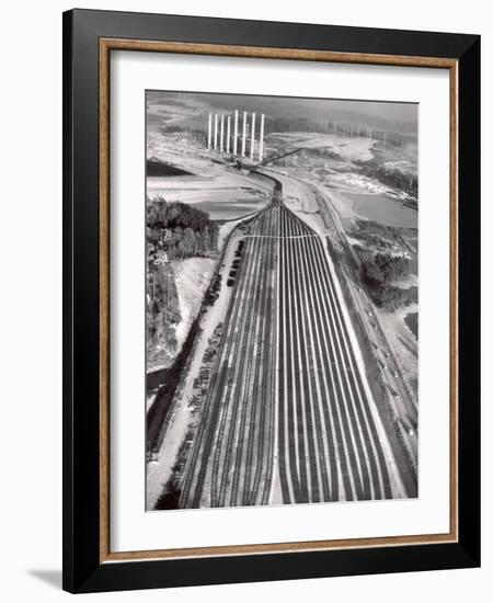 Railroad Tracks Leading to World's Biggest Coal-Fueled Generating Plant, under Construction by TVA-Margaret Bourke-White-Framed Photographic Print