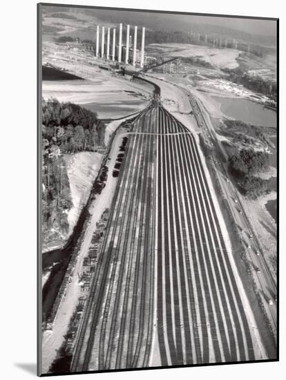 Railroad Tracks Leading to World's Biggest Coal-Fueled Generating Plant, under Construction by TVA-Margaret Bourke-White-Mounted Photographic Print