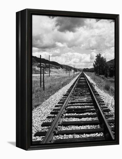 Railroad Tracks Stretching into the Distance-Philip Gendreau-Framed Premier Image Canvas