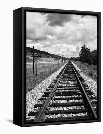 Railroad Tracks Stretching into the Distance-Philip Gendreau-Framed Premier Image Canvas