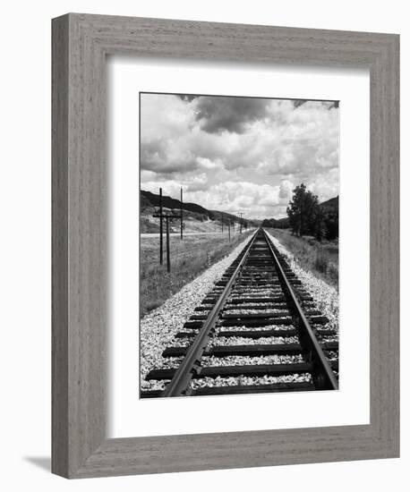Railroad Tracks Stretching into the Distance-Philip Gendreau-Framed Premium Photographic Print