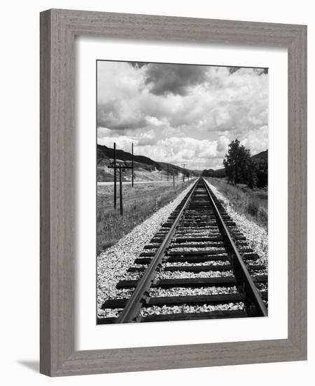 Railroad Tracks Stretching into the Distance-Philip Gendreau-Framed Photographic Print