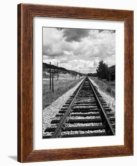 Railroad Tracks Stretching into the Distance-Philip Gendreau-Framed Photographic Print