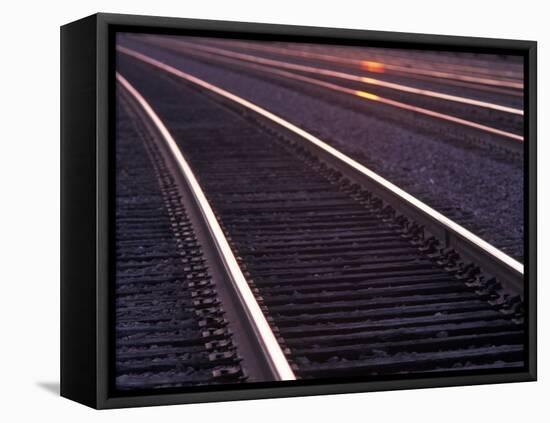 Railroad Tracks-Mitch Diamond-Framed Premier Image Canvas