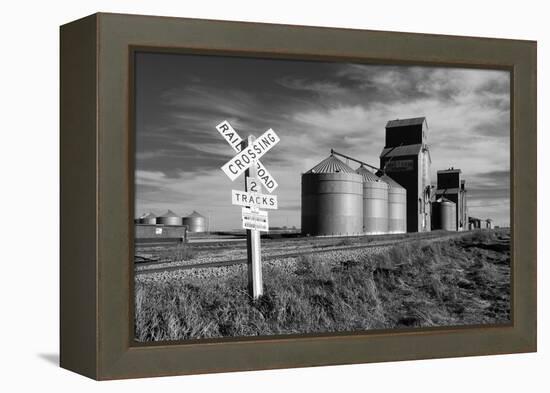 Railroad with Large Grain Stores-Rip Smith-Framed Premier Image Canvas