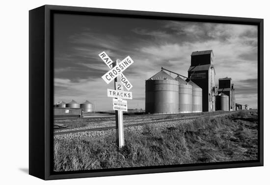 Railroad with Large Grain Stores-Rip Smith-Framed Premier Image Canvas