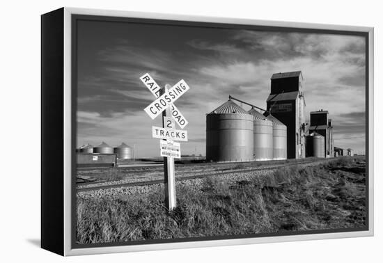 Railroad with Large Grain Stores-Rip Smith-Framed Premier Image Canvas