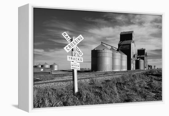 Railroad with Large Grain Stores-Rip Smith-Framed Premier Image Canvas