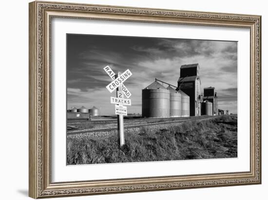 Railroad with Large Grain Stores-Rip Smith-Framed Photographic Print