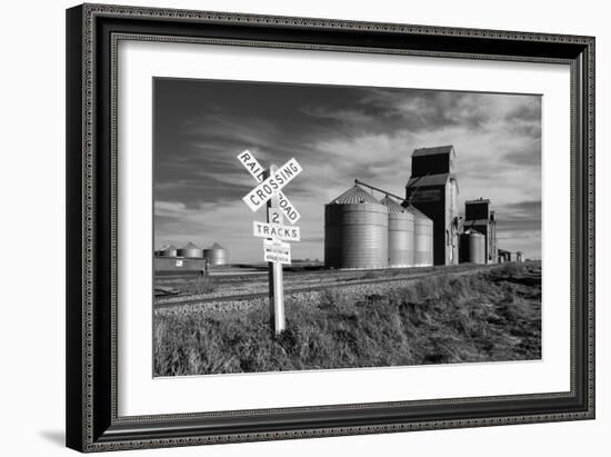 Railroad with Large Grain Stores-Rip Smith-Framed Photographic Print