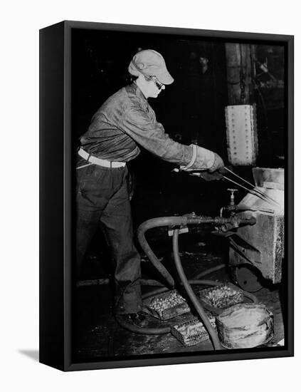 Railroad Women: Heating Rivots-null-Framed Premier Image Canvas