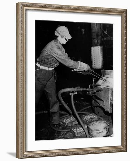 Railroad Women: Heating Rivots-null-Framed Photographic Print