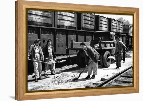 Railroad Women: Shavel Ballast-null-Framed Premier Image Canvas