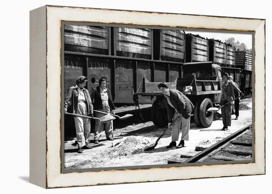 Railroad Women: Shavel Ballast-null-Framed Premier Image Canvas