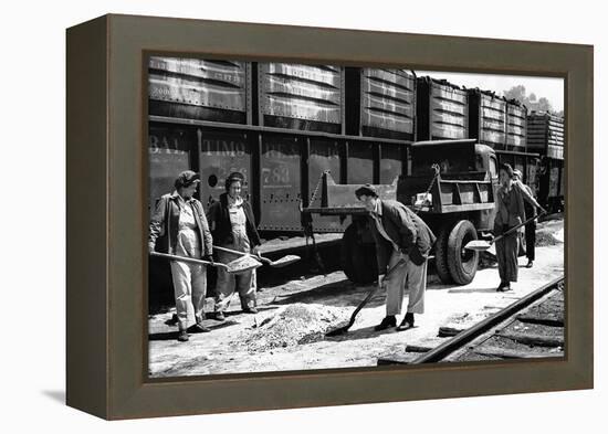 Railroad Women: Shavel Ballast-null-Framed Premier Image Canvas
