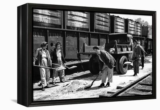 Railroad Women: Shavel Ballast-null-Framed Premier Image Canvas