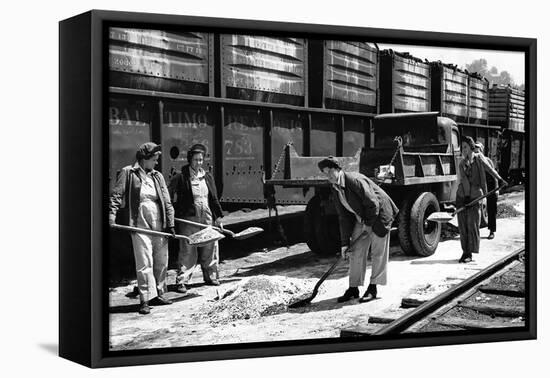 Railroad Women: Shavel Ballast-null-Framed Premier Image Canvas