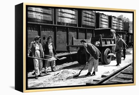 Railroad Women: Shavel Ballast-null-Framed Premier Image Canvas