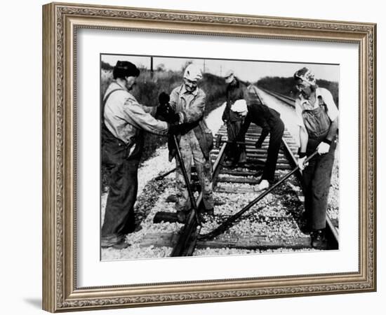 Railroad Women: Track Work 1920s-null-Framed Photographic Print