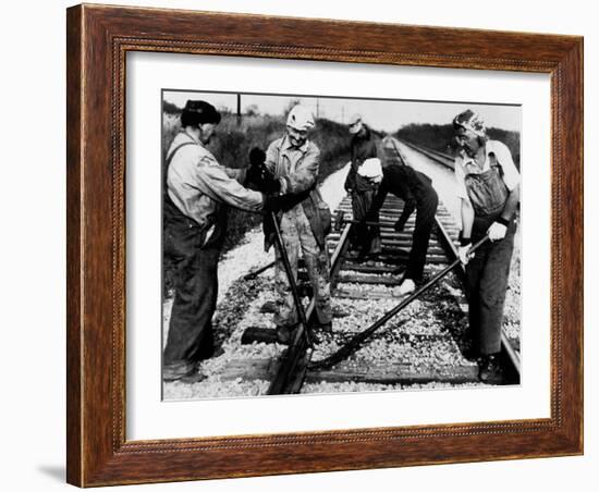 Railroad Women: Track Work 1920s-null-Framed Photographic Print