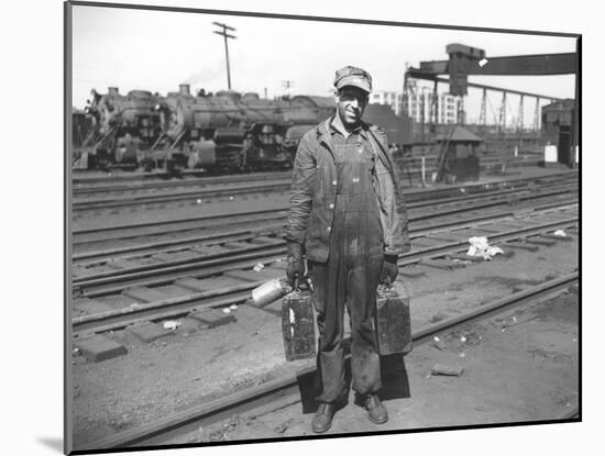 Railroad Worker, C.1900 (B/W Photo)-American Photographer-Mounted Giclee Print