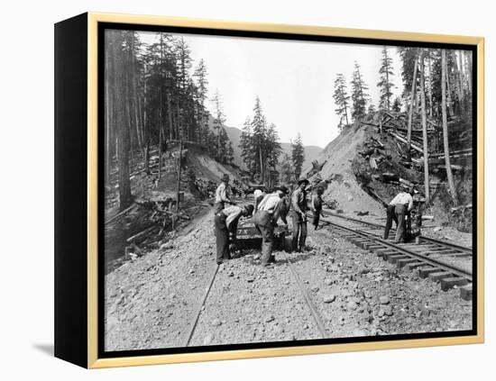 Railroad Workers, Circa 1919-Asahel Curtis-Framed Premier Image Canvas