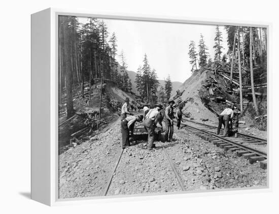 Railroad Workers, Circa 1919-Asahel Curtis-Framed Premier Image Canvas