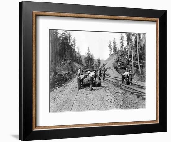 Railroad Workers, Circa 1919-Asahel Curtis-Framed Giclee Print