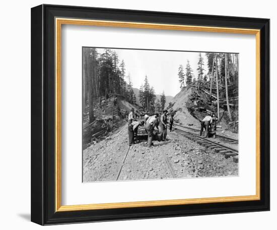 Railroad Workers, Circa 1919-Asahel Curtis-Framed Giclee Print