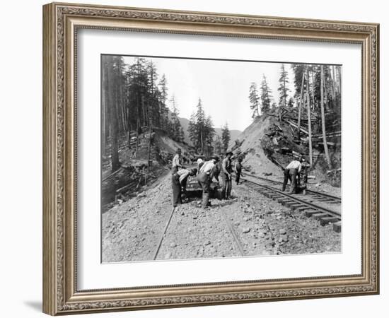 Railroad Workers, Circa 1919-Asahel Curtis-Framed Giclee Print