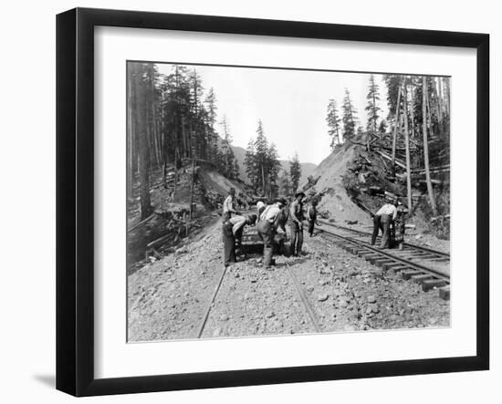 Railroad Workers, Circa 1919-Asahel Curtis-Framed Giclee Print