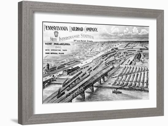 Railroad Yard in Philadelphia-null-Framed Giclee Print