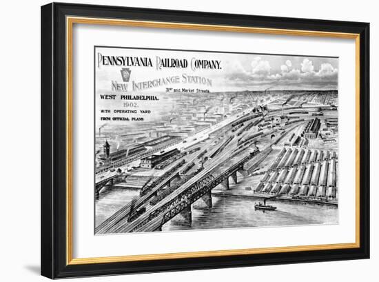 Railroad Yard in Philadelphia-null-Framed Giclee Print