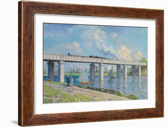 Railway Bridge at Argenteuil, 1873-Claude Monet-Framed Giclee Print